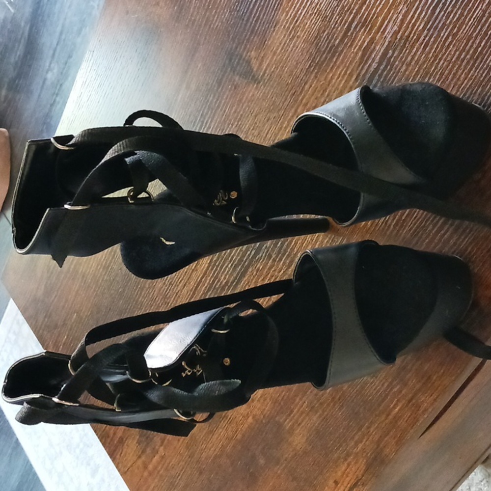 Black luxury exotic dance shoes